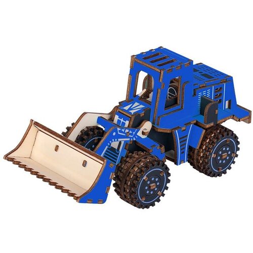 CarolijaShop 3d drvena slagalica - Plavi buldožer Cene