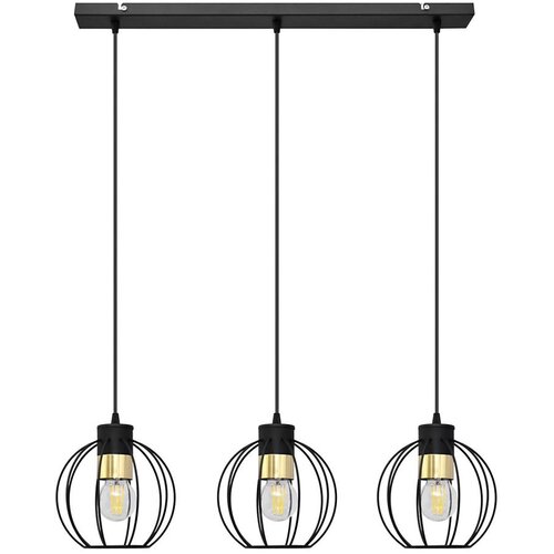  Luster na sajli STARLIGHT 3xE27/15W/230V crna/zlatna Cene