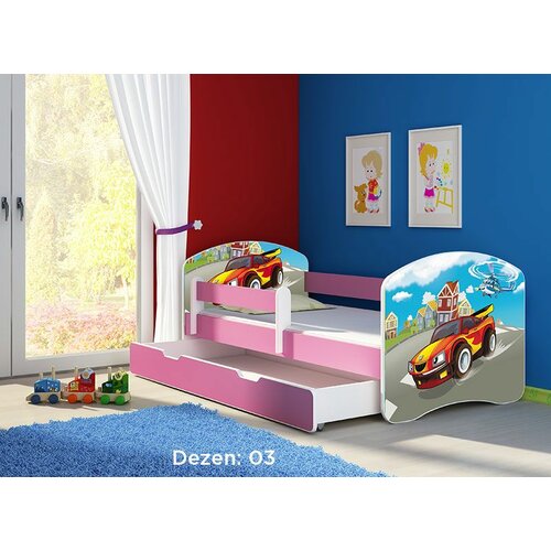 ACMA dečiji krevet ii 180x80 f + dušek 6 cm pink 3 Slike