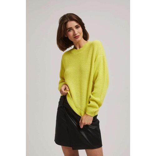 Marisse Lime Round Neck Sweater Cene