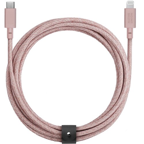 NATIVE UNION Belt Cable USB-C to Lightning 3m Rose Slike