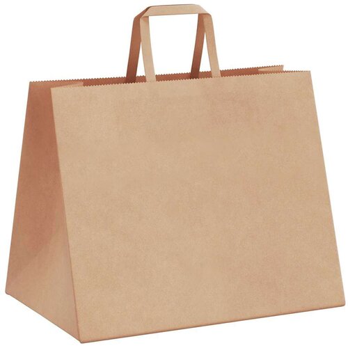  Papirnate vrećice 250 kom s ručkama smeđe 32x22x24 cm Slike