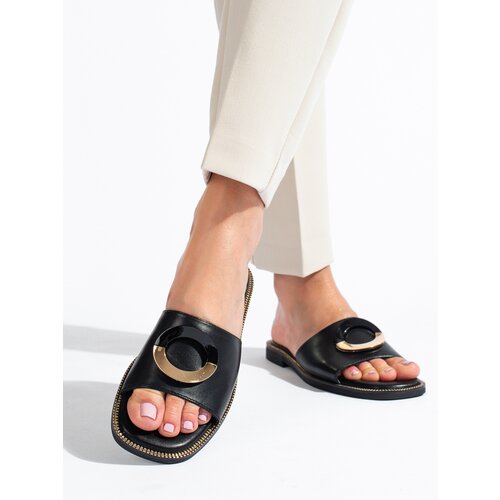 SHELOVET Black elegant women's slippers Slike