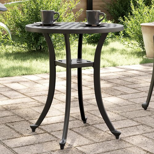  The Living Store Vrtna miza črna &amp;Oslash;48x53 cm liti aluminij - Vrtna Miza, (21477257) Slike