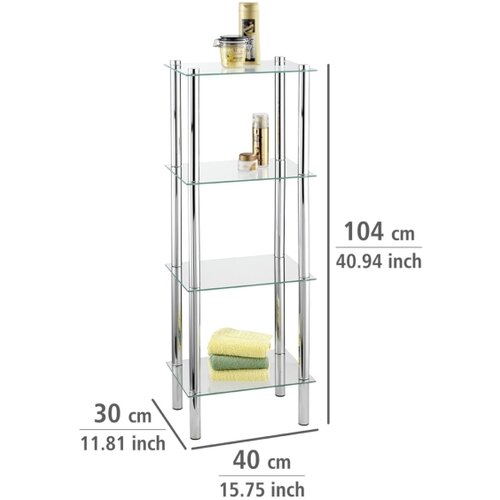 Wenko 15853100 - Regal YAGO 40x104 cm nerđajući čelik/srebrna/prozirna Cene
