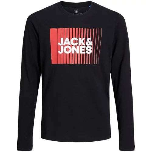 Jack & Jones Majica crvena / crna / bijela
