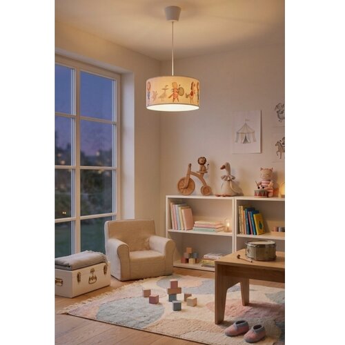  Brilagi - LED Dečji luster na sajli BOBO 1xE27/10W/230V prečnik 35 cm bela/životinjice Slike