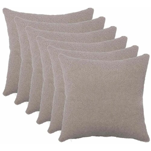  Presvlaka za jastuk 6 pcs HEERLEN Svjetlosiva 45 x 45 cm Bouclé - Svjetlosiva 45 x 45 cm 6 Cene
