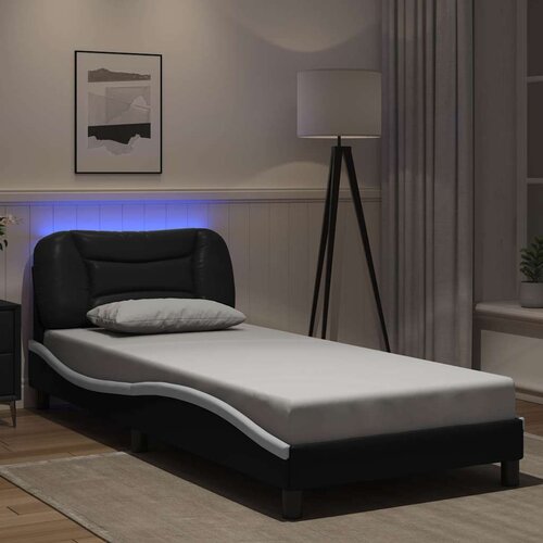  Okvir kreveta s LED-om bez madraca Hvar crno-bijeli 80x200cm Cijene