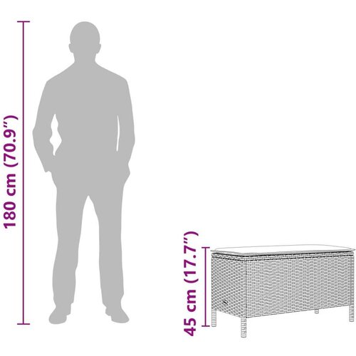  Vrtni otoman s jastukom Bež i krema 80 x 38 x 42 cm PE ratan Cijene