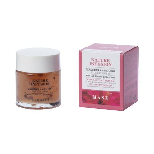 Bioearth nature infusion gel maska - ruža i hibiskus Slike