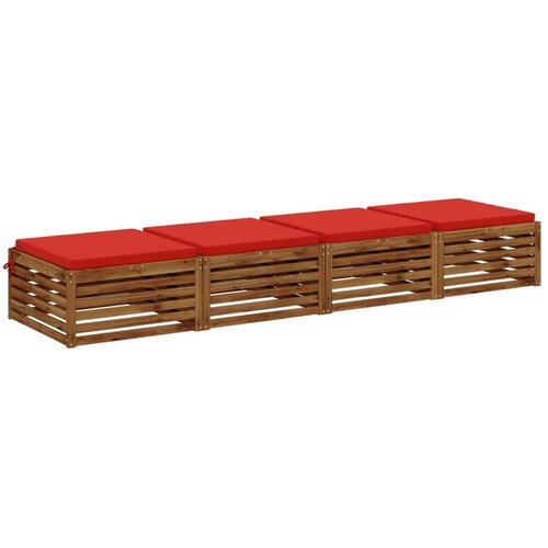  Jastučići za sjedalo od 4 dijela SOEST 4 kom. 100% poliester - Crvena (poliester) 70 x 70 x 5 cm 4 Cijene