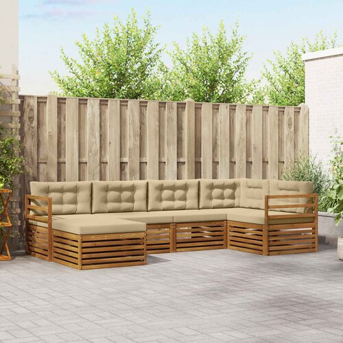  Set vanjskih sofa 6 kom. Prirodna i bež 325 x 166,5 x 73 cm Slike