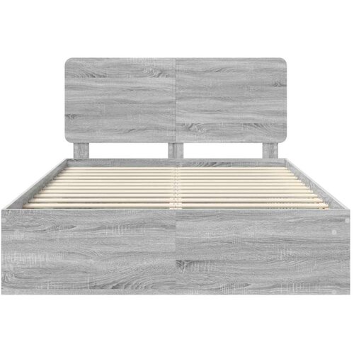 Okvir za krevet s uzglavljem Siva Sonoma 150 x 200 cm Slike