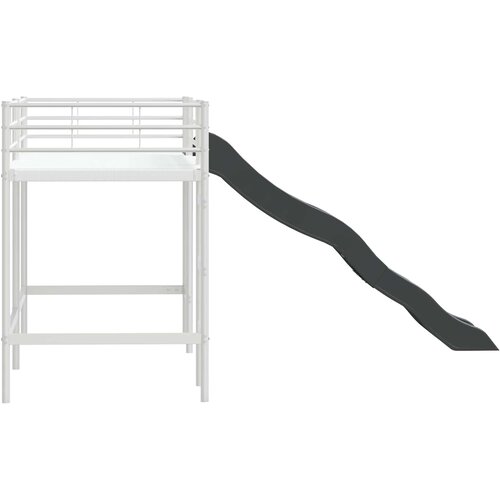  Krevet na kat za djecu s toboganom Bijela i antracit 100 x 190 cm Slike