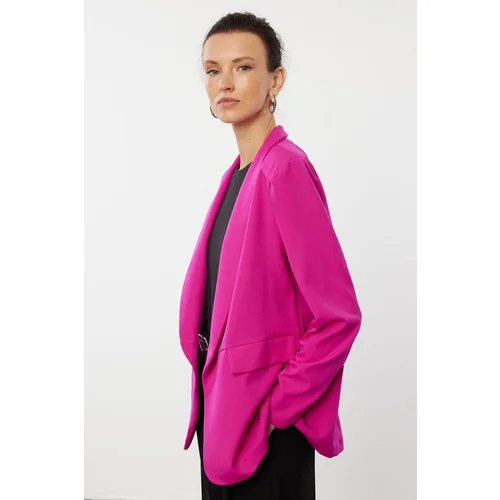 Trendyol Fuchsia Shawl Collar Lined Regular Fit Blazer Jacket