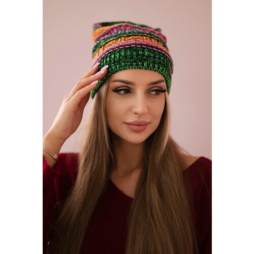 Kesi Cap with fleece Patrycja K254 purple+green neon Slike