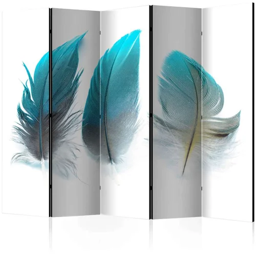  Paravan u 5 dijelova - Blue Feathers II [Room Dividers] 225x172