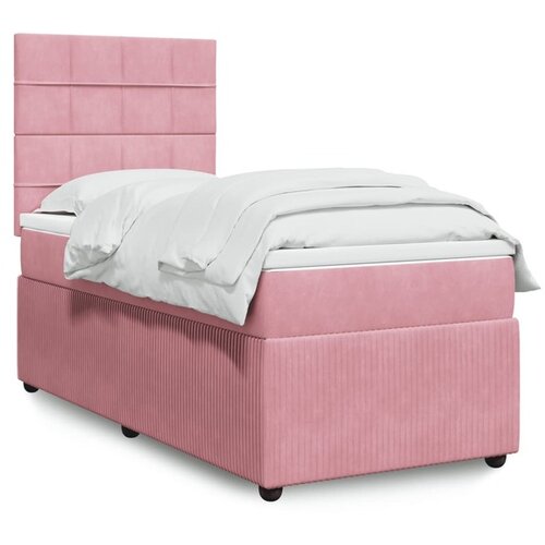 vidaXL Box spring postelja z vzmetnico roza 80x200 cm žamet Cene