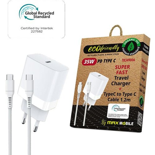 Max Mobile kućni punjač + kabel PD SUPER FAST CHARGE 2U1 TYPEC TR349006 35W Slike