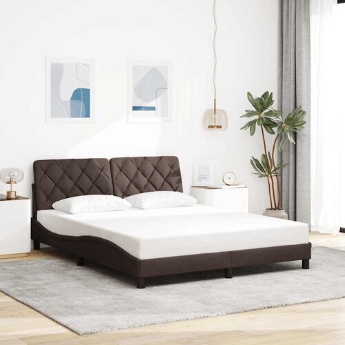 VidaXL Okvir za krevet bez madraca tamnosmeđi 160x200 cm od tkanine Slike