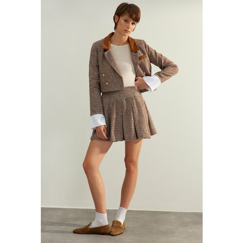Trendyol Brown Premium High Quality Mini Woven Skirt Slike