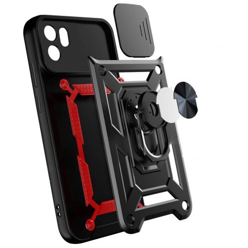 Onasi Silikonski ovitek Armor Ring z za&amp;scaron;čito kamere za Xiaomi Redmi A1 - črn Slike
