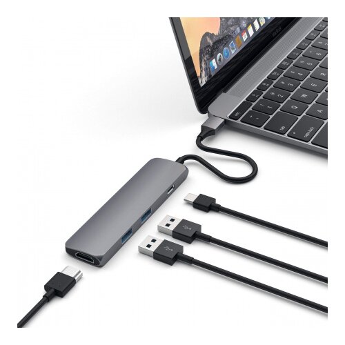 Satechi Aluminum SLIM Typ e-C MultiPort Adapter (HD, (680057) Cene