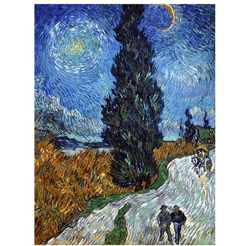 Fedkolor Reprodukcija slike Vincent van Gogh - Country Road in Provence by Night, 60 x 45 cm Slike