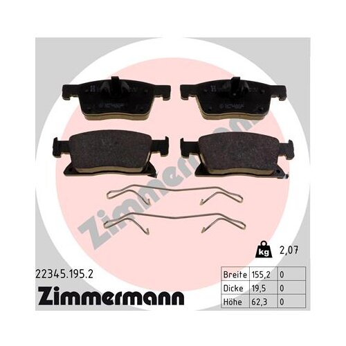 ZIMMERMANN zavorne ploščice prednje opel 22345.195.2 Cene