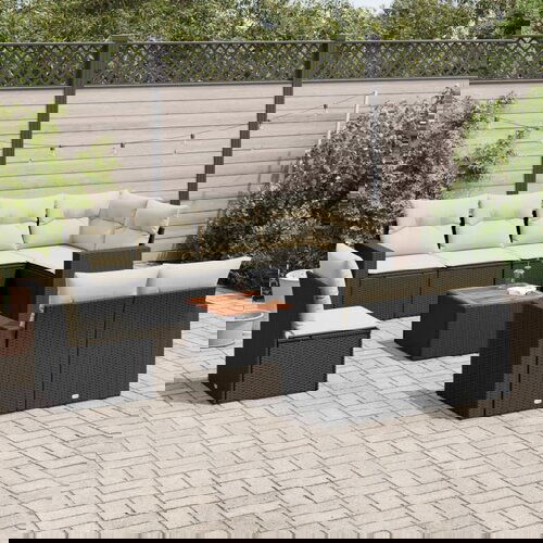vidaXL 9-dijelni set vrtnih sofa s jastucima crni od poliratana Cijene