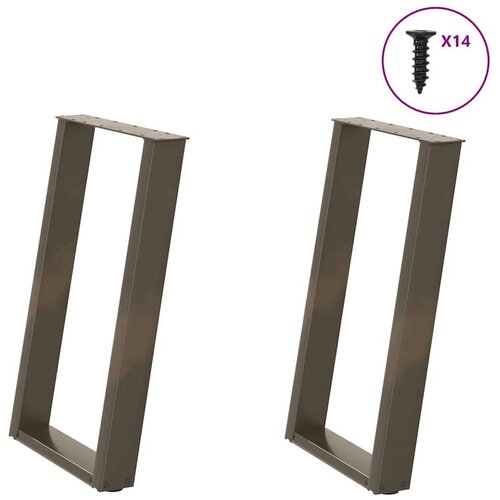 vidaXL Noge za blagovaonski stol U-oblik 2 kom Prirodni čelik 60 x (72-73) cm Čelik Cene