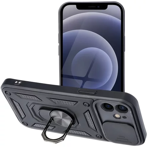  Zaščitni etui Slide Armor za Apple iPhone 12 (6.1") - črni