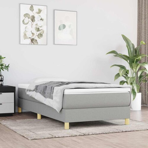 Box spring krevet s madracem svjetlosivi 90x190 cm od tkanine Cijene