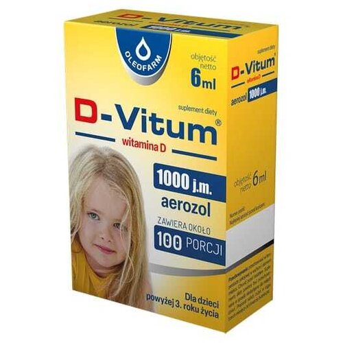 Oleofarm Vitamin D3 1000 IE v pr&amp;scaron;ilu za otroke D-Vitum (6 ml) Slike