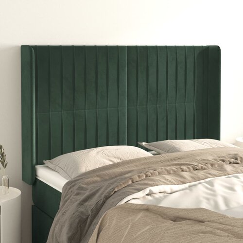 vidaXL Uzglavlje s ušima tamnozeleno 147x16x118/128 cm baršunasto Cijene