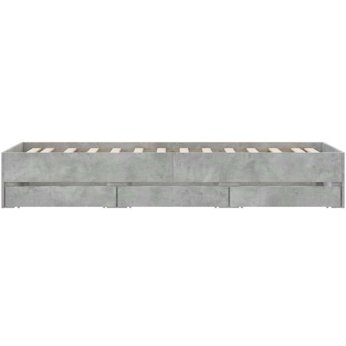 VidaXL Okvir kreveta s ladicama siva boja betona 75x190 cm drveni Slike