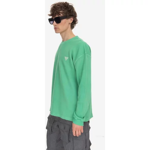 GUESS USA Bombažen pulover Guess zelena barva