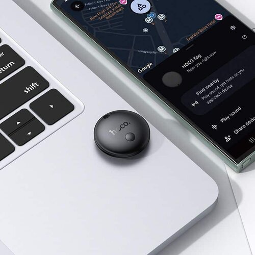  Lokator Hoco E93A kompatibilan s Google Find My Device crni Slike