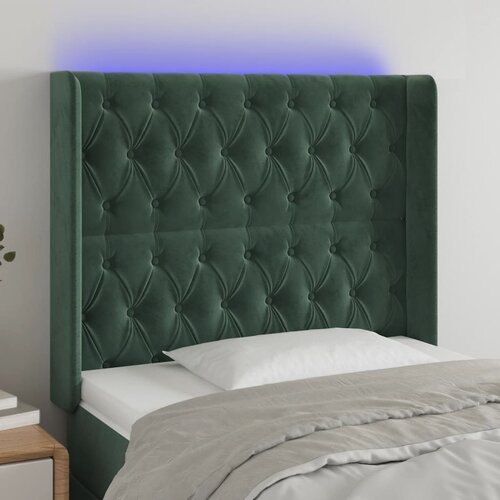 vidaXL LED uzglavlje tamnozeleno 103x16x118/128 cm baršunasto Cijene