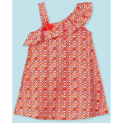 Mayoral Dječja pamučna haljina boja: ljubičasta, mini, širi se prema dolje