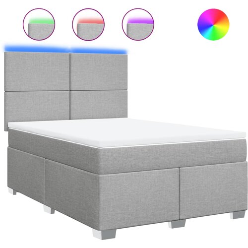 Maison Chic Box spring posteljni - Vzmetna postelja z vzmetnico svetlo siv 140x190 cm blago SL24548, (21890126) Cene