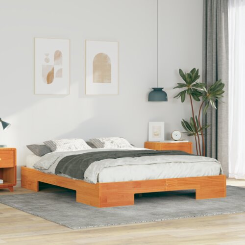  Posteljni okvir Rjava 150 x 200 cm Trdna borovina, (5000127395) Cene