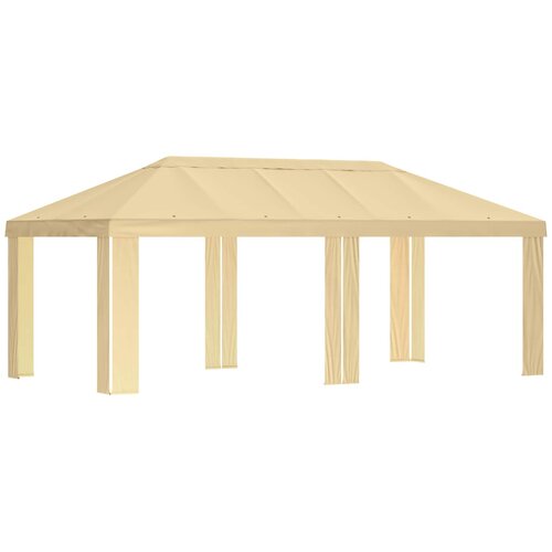 vidaXL Pokrov za gazebo 6 x 3 m Krem Poliester 190, (5000218872) Cene