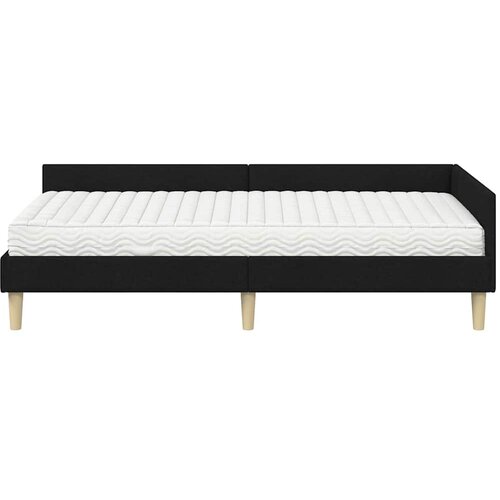  Kutni krevetni okvir s madracem 2 kom. Crna 100 x 200 cm Slike