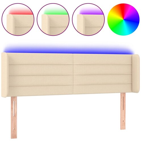 Maison Chic led posteljno vzglavje - vzglavna omarica - nočna omarica krem 147x16x78/88 cm blago, (21706554) Cene