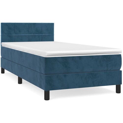 Maison Chic Box spring postelja - Vzmetna postelja z vzmetnico temno moder 90x190 cm žamet SL6931, (21903752) Slike