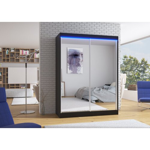 ADRK Klizni ormar s ogledalom FLOREST 150 cm - CRNA Cijene