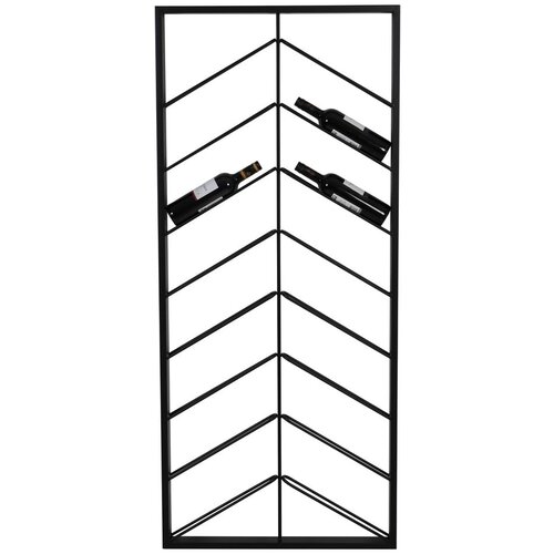 Light & Living Crni zidni metalni držač za boce vina broj boca 16 kom 70x160x6 cm Malbeo – Cijene