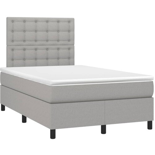 vidaXL Boxspring postelja z vzmetnico svetlo siva 120x190 cm blago, (21128370) Cene